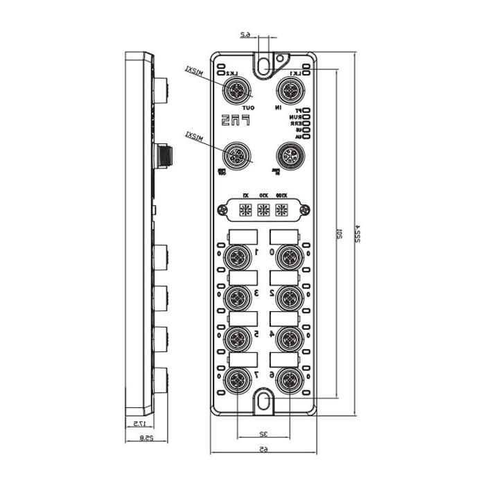 PROFINET protocol, M12 interface, 16DI/DO configurable, PNP, Remote module, 001E31